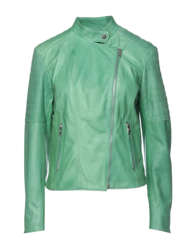 Shop Masterpelle Woman Jacket Green Size 4 Soft Leather