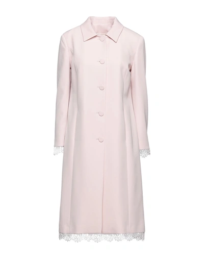Shop Blumarine Woman Overcoat & Trench Coat Light Pink Size 10 Cotton, Elastane, Polyamide