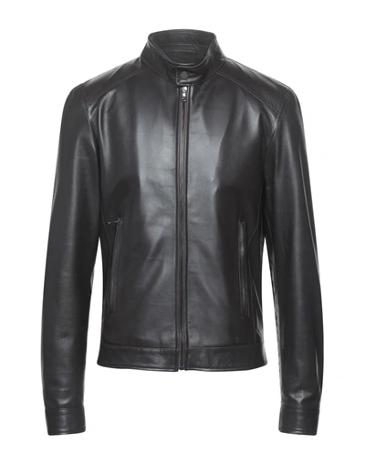 Shop Masterpelle Man Jacket Dark Brown Size Xl Soft Leather