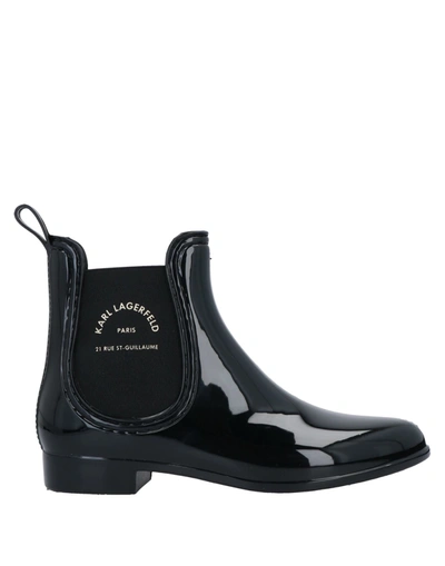 Shop Karl Lagerfeld Kalosh Ii Maison Karl Ankle Bt Woman Ankle Boots Black Size 6 Rubber
