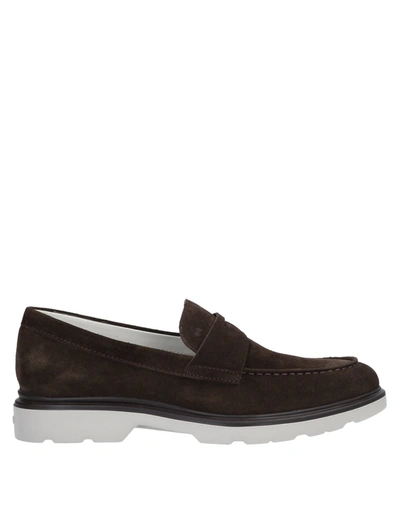 Shop Hogan Man Loafers Dark Brown Size 7.5 Soft Leather