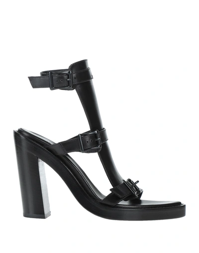Shop Ann Demeulemeester Woman Sandals Black Size 6.5 Lambskin