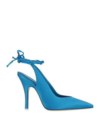 Attico Turquoise Venus Slingback 105 Pumps In Blue