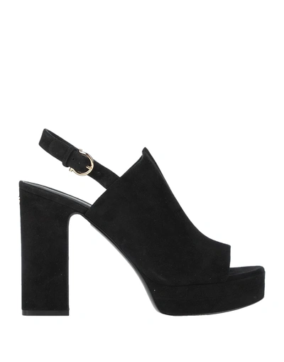 Ferragamo Ancona Suede Platform Sandal In Black
