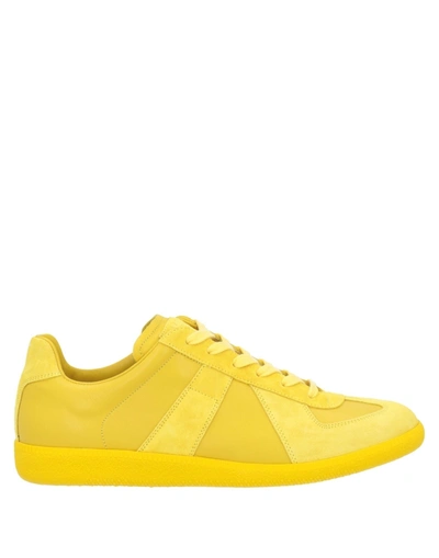 Shop Maison Margiela Man Sneakers Yellow Size 4.5 Soft Leather