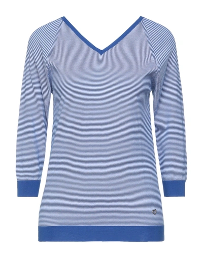 Shop Cruciani Woman Sweater Blue Size 8 Cotton
