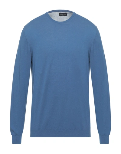 Shop Roberto Collina Man Sweater Blue Size 46 Cotton