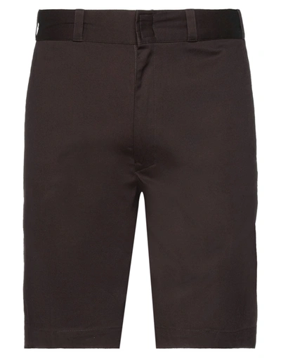 Shop Mauro Grifoni Man Shorts & Bermuda Shorts Dark Brown Size 30 Cotton, Elastane