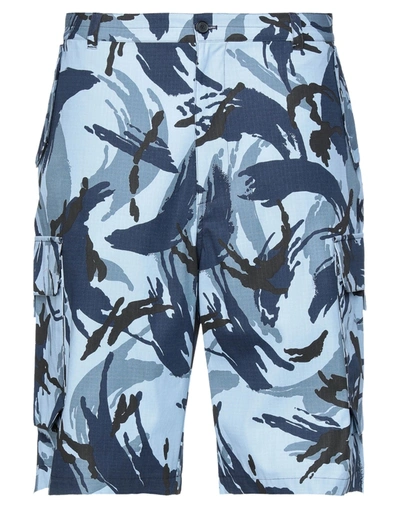 Shop Kenzo Man Shorts & Bermuda Shorts Pastel Blue Size 32 Cotton