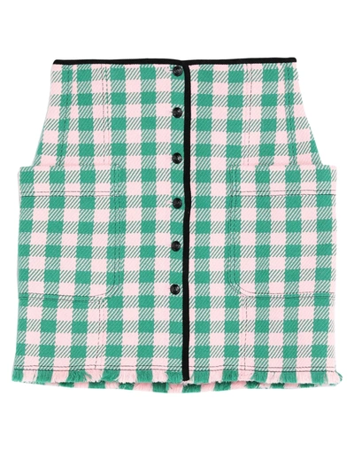Shop Philosophy Di Lorenzo Serafini Woman Mini Skirt Green Size 12 Cotton, Polyester