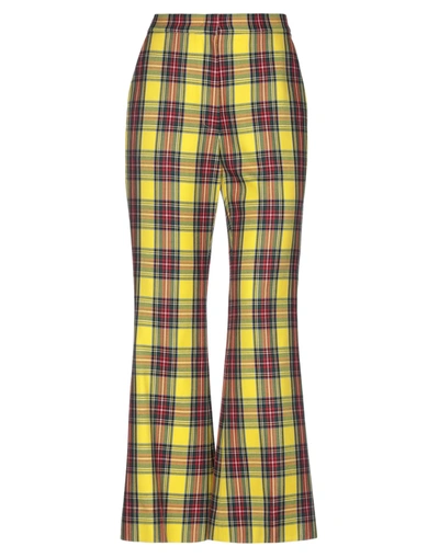 Shop Pushbutton Woman Pants Yellow Size M Acrylic