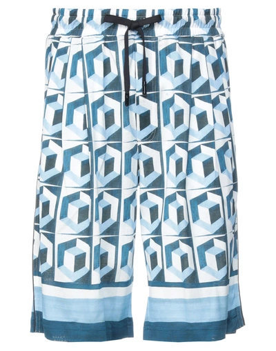Shop Dolce & Gabbana Man Shorts & Bermuda Shorts Blue Size 34 Cotton