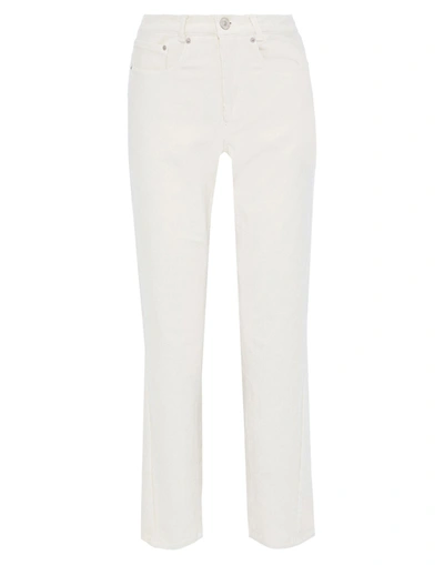 Shop Pushbutton Woman Pants Ivory Size L Cotton, Elastane In White