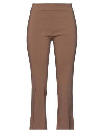 Shop Avenue Montaigne Cropped Pants In Brown