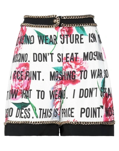 Shop Moschino Woman Shorts & Bermuda Shorts White Size 6 Viscose, Elastane