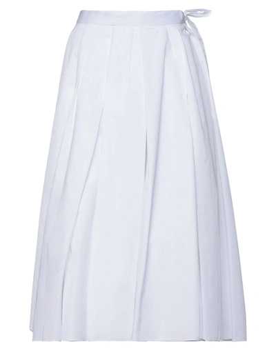 Shop Prada Midi Skirts In White