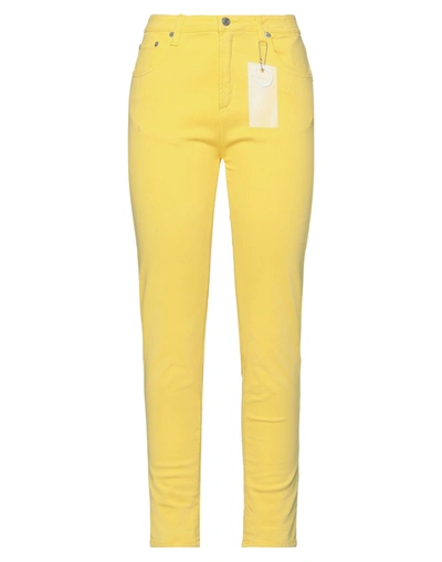 Shop Department 5 Woman Pants Yellow Size 26 Cotton, Elastomultiester, Elastane