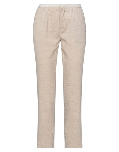 Shop Siviglia White Woman Pants Beige Size 24 Cotton, Elastane