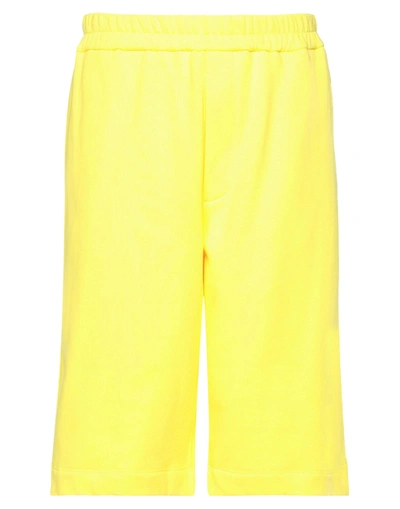 Shop Jil Sander Man Shorts & Bermuda Shorts Yellow Size M Cotton