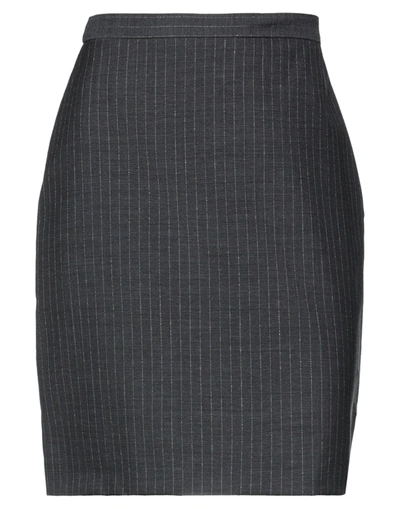 Shop Alexander Mcqueen Woman Mini Skirt Lead Size 8 Virgin Wool In Grey