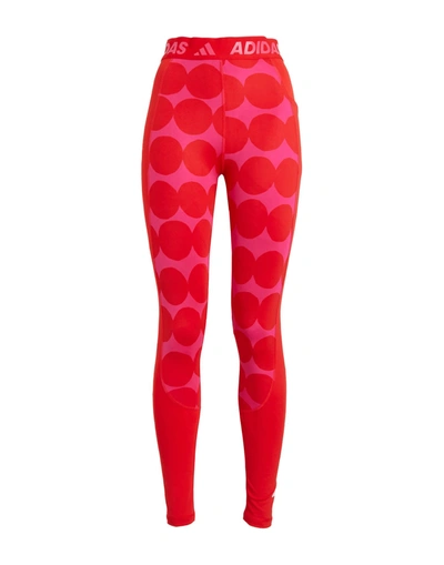 Shop Adidas X Marimekko Leggings In Red