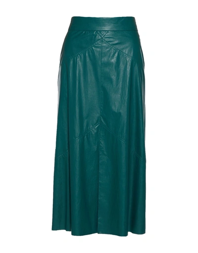 Shop Isabel Marant Woman Midi Skirt Emerald Green Size 4 Modal, Polyurethane
