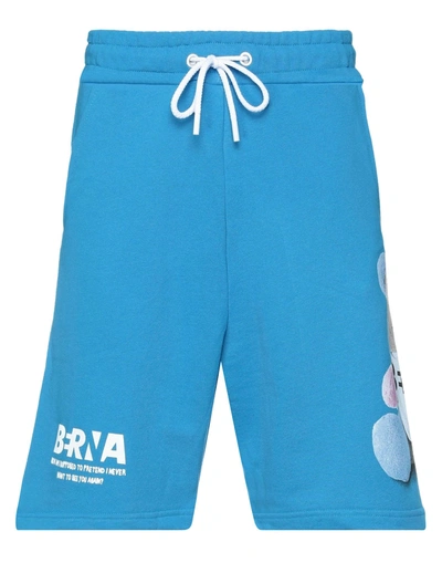 Shop Berna Man Shorts & Bermuda Shorts Azure Size Xl Cotton In Blue