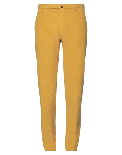 Shop Incotex Man Pants Yellow Size 36 Cotton, Elastane