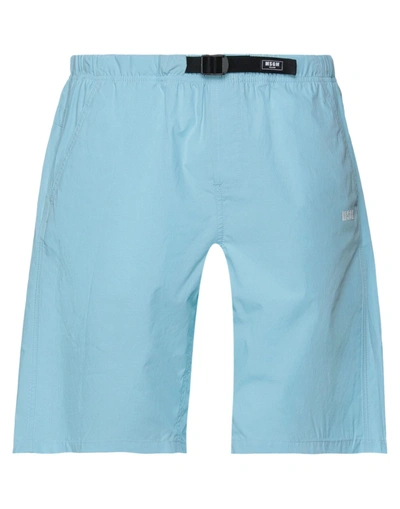 Msgm Shorts Men's Sky Blue Bermuda Shorts In Sky Blue