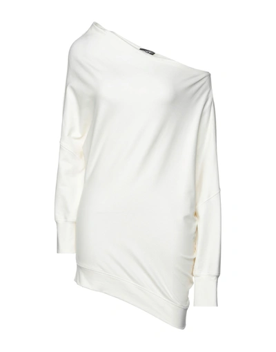 Shop Tom Ford Woman Sweatshirt Ivory Size 0 Silk, Cotton, Elastane, Polyamide In White