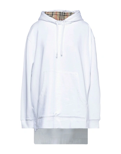 Shop Burberry Woman Sweatshirt White Size L Cotton, Elastane