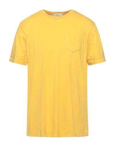 Shop Crossley Man T-shirt Yellow Size Xxl Cotton