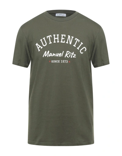Shop Manuel Ritz Man T-shirt Military Green Size Xxl Cotton
