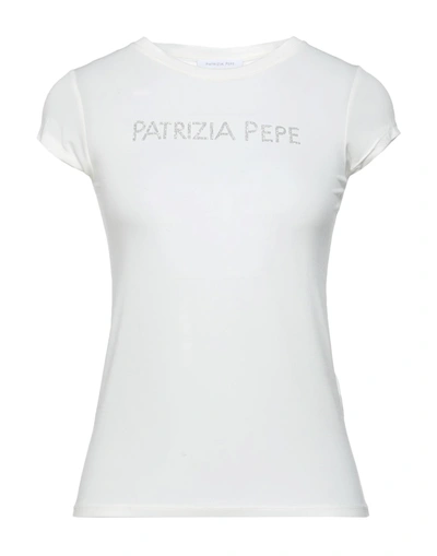 Shop Patrizia Pepe Woman T-shirt White Size 3 Viscose, Elastane