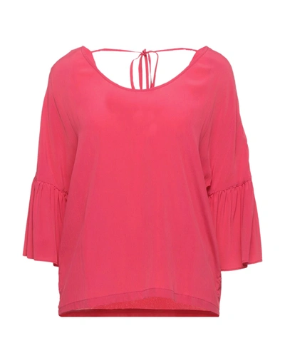 Shop Atos Lombardini Woman Top Fuchsia Size 4 Acetate, Silk In Pink