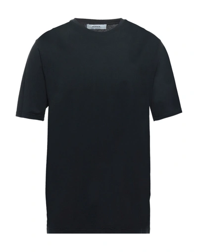 Shop Alpha Studio Man T-shirt Black Size 38 Cotton, Elastane