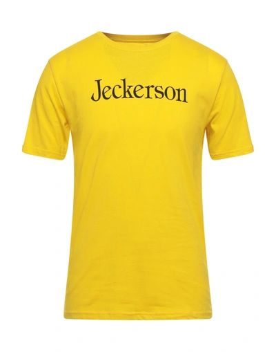 Shop Jeckerson Man T-shirt Yellow Size Xxl Cotton