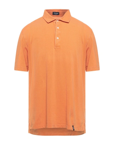 Shop Drumohr Man Polo Shirt Orange Size M Cotton
