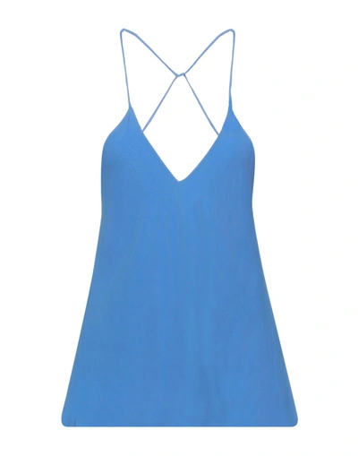 Shop Ottod'ame Woman Top Blue Size 8 Acetate, Silk