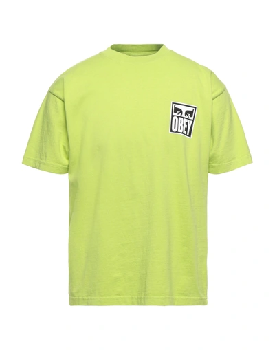 Obey T-shirts In Acid Green | ModeSens