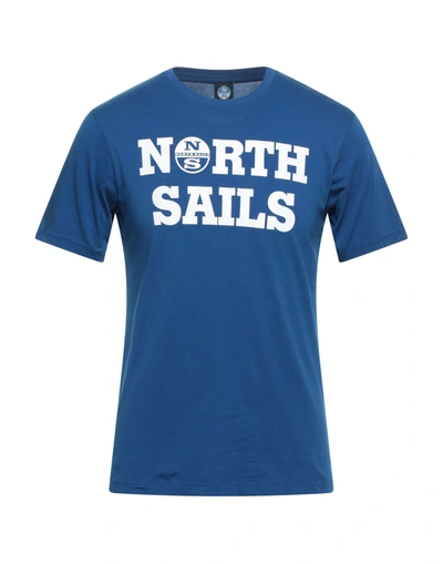 Shop North Sails Man T-shirt Blue Size Xxs Cotton