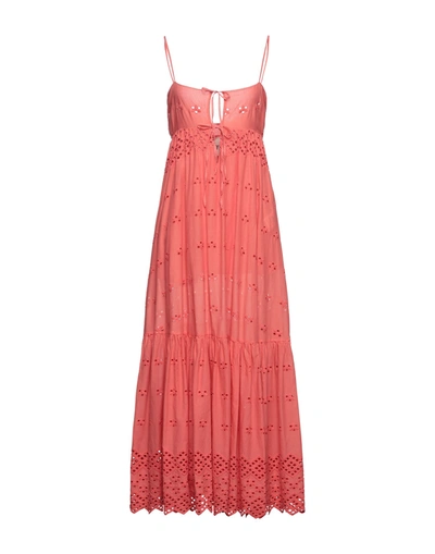 Shop Aniye By Woman Maxi Dress Coral Size L Cotton In Red