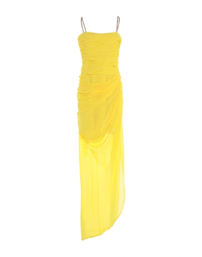 Shop Anna Molinari Woman Maxi Dress Yellow Size 4 Polyester