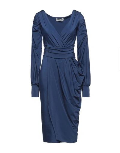 Shop Chiara Boni La Petite Robe Woman Midi Dress Blue Size 4 Polyamide, Elastane