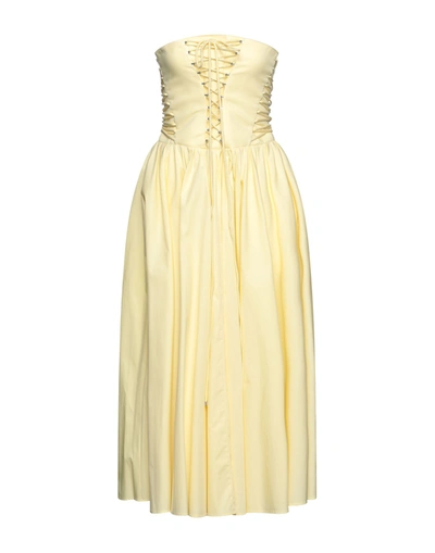 Shop Philosophy Di Lorenzo Serafini Woman Midi Dress Yellow Size 8 Cotton