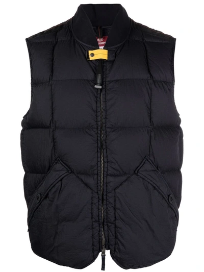 Shop Parajumpers Band-collar Padded Vest In Blue