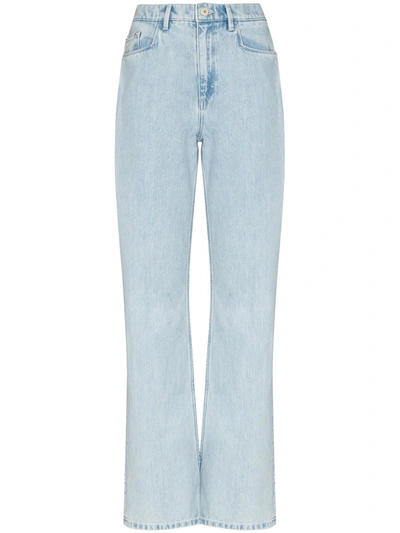 Shop Wandler Daisy Mid-rise Straight-leg Jeans In Blue