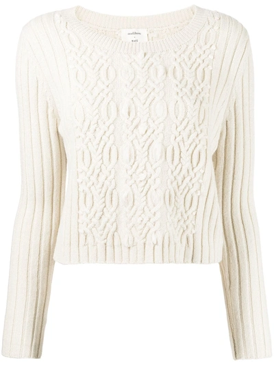 Shop Onefifteen X Beyond The Radar Cable Knit Jumper In White