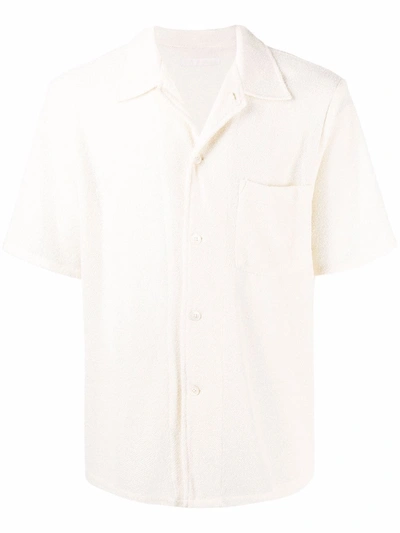 Shop Our Legacy Textured-finish Short-sleeved Box Shirt In Neutrals