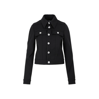 Shop Bottega Veneta Wool Stretch Jacket In Black